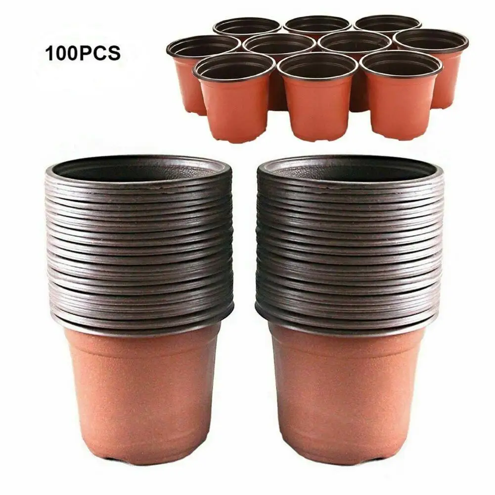 100pcs 90mm Grow Box Fall Resistant Tray For Home Garden Plant Pot Plastic Breathable Non-toxic Nursery Flower Pots Wholesale