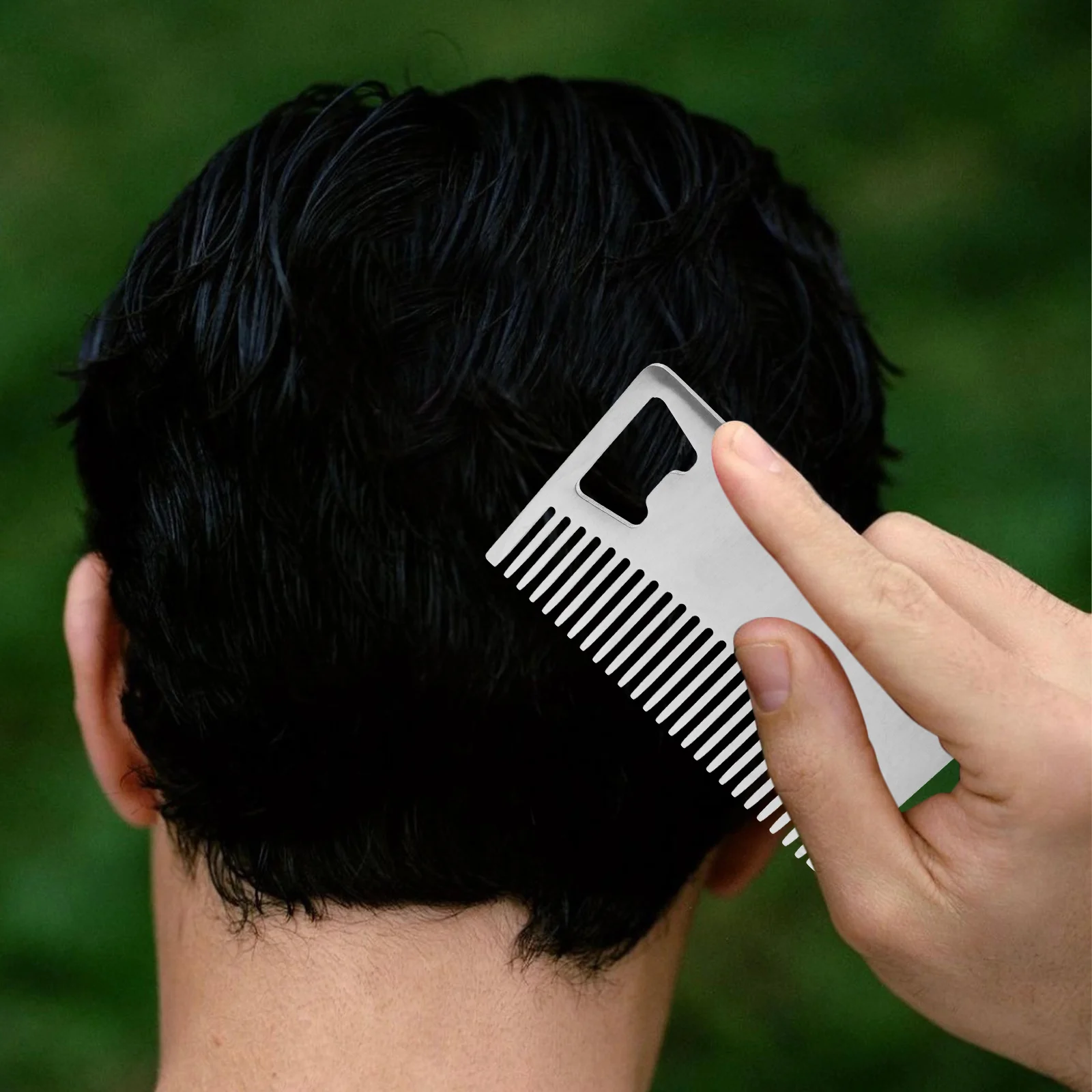 Card Comb Major Bottle Opener Man Beard Comb Hair Styling Stainless Steel Men Barber Tools Credit 6