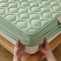 Cotton Thickened Mattress Cover, Quilted Fitted Mattress Pad Protector, Hypoallergenic Soft Bed Topper Bedding 140/160/200x200cm 3
