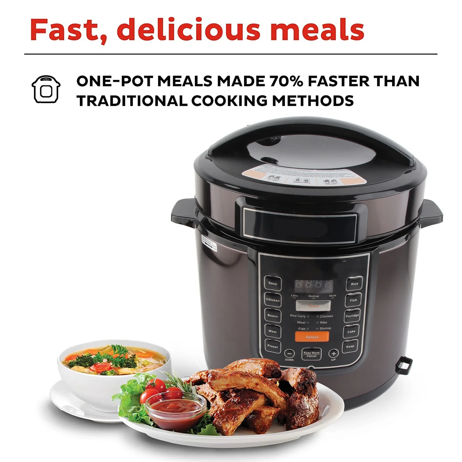 6L Electric Pressure Cooker Multifunctional Smart Slow Cooker Soup Porridge Rice Intelligent Pressure Pot 220V