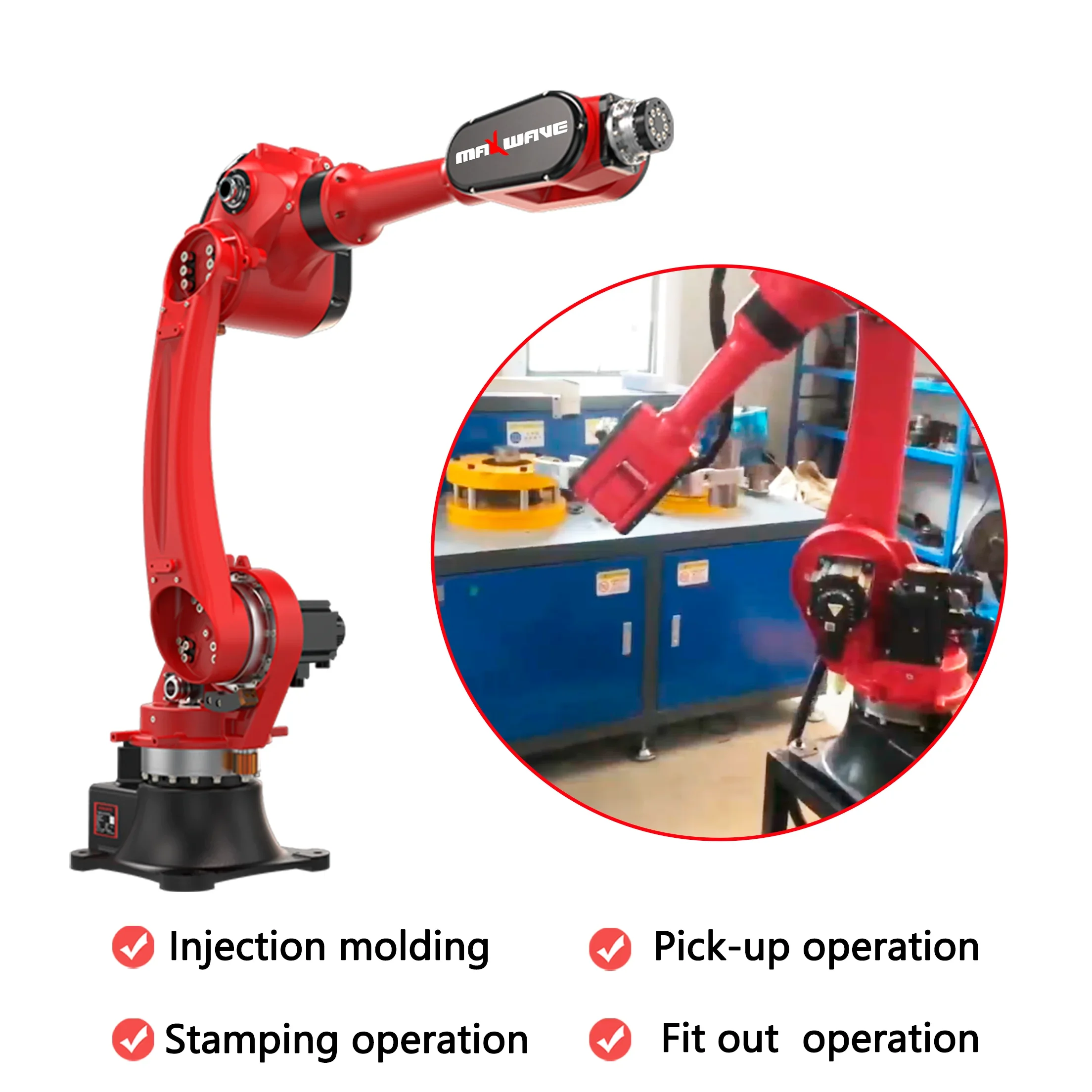 Braccio robot industriale a 6 assi ad alta affidabilità costruito per operazioni 24 ore su 24, ore su 24, 7 giorni su produzione di massa Linee di saldatura e assemblaggio - immagine 6