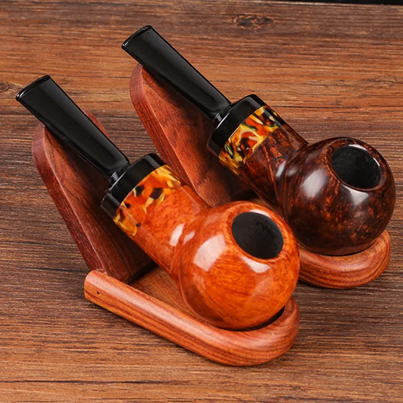 프리미엄 브라이어 우드 흡연 파이프, 분위기 챔버, Photinia 애플 파이프, 큰 구멍, 수동 담배 파이프, 전문