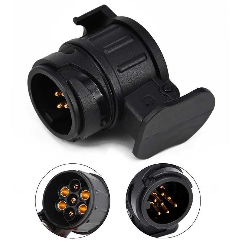 

1PC 13 To 7 Pin Plug Adapter Trailer Connector 12V Towbar Towing Durable Waterproof Plugs Adapter Protects Connections