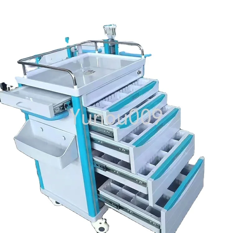 

Trolley Cart Medical Hospital Furniture Abs Emergency Medical Trolley Cart for Hospital Clinic Medicine