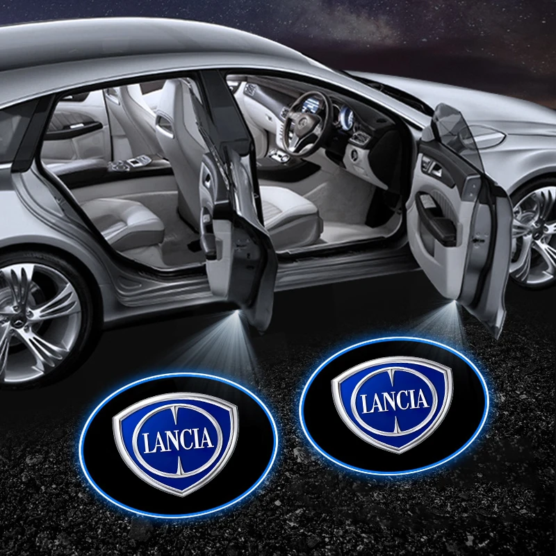 Luci Di Benvenuto Per Portiera Dell'Auto Proiettore Laser Logo Wireless Car Hd Lampada Di Cortesia Per Chiave Lancia Ypsilon Delta Musa Nera Thema Str