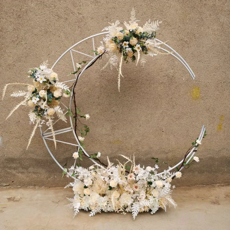 

New Artificial Wedding Decoration Flower Stand Circle Backdrop For Wedding Arch