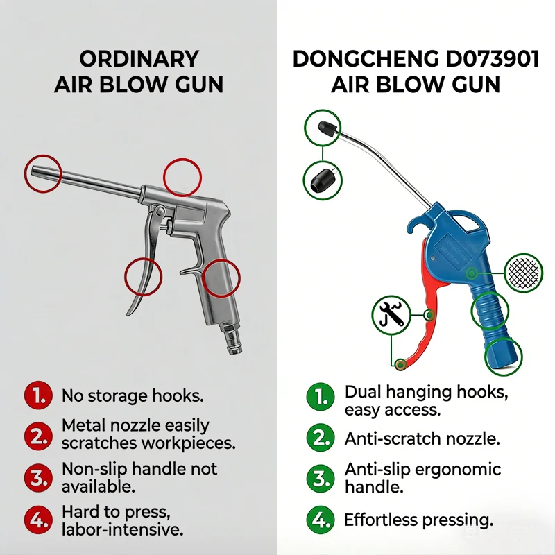 230mm 원형 핸들 에어 블로우 건 두꺼운 알루미나 파이프 안티 벤드 스크래치 프리 노즐 자동차 작업장용 방풍 먼지 청소기