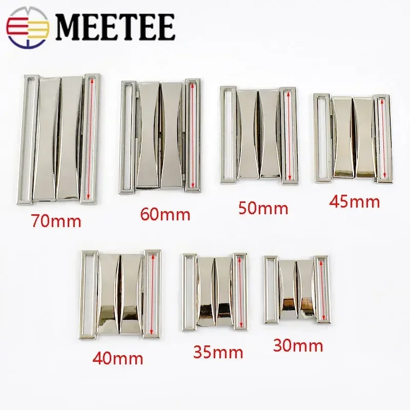 1Pc Meetee 30-70mm Metal Button Coat Belt Buckle Down Jacket Connector Clasp Pants Garment Decoration Hook Sewing Accessories