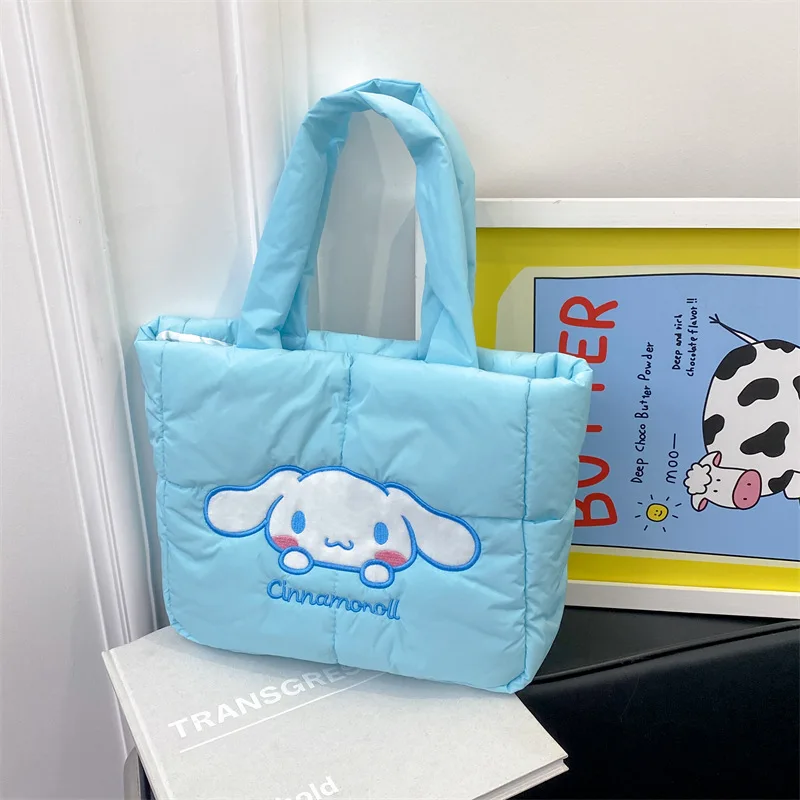 Cartoon Cute Down Cloth Handbag Nylon Women Casual Large Capacity Shoulder Bag Children Tote Bag