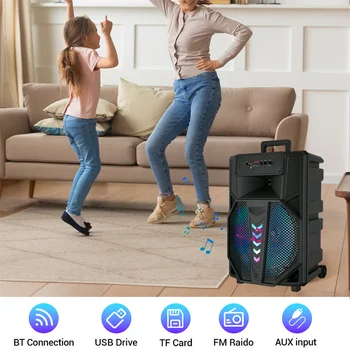 3000W Portable Bluetooth Speaker 15 6