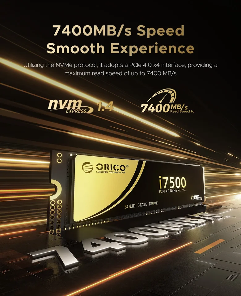 オリコ 1TB 2TB NVMe SSD PCIe 4.0 最大 7400MB/s M.2 NVMe SSD 2280