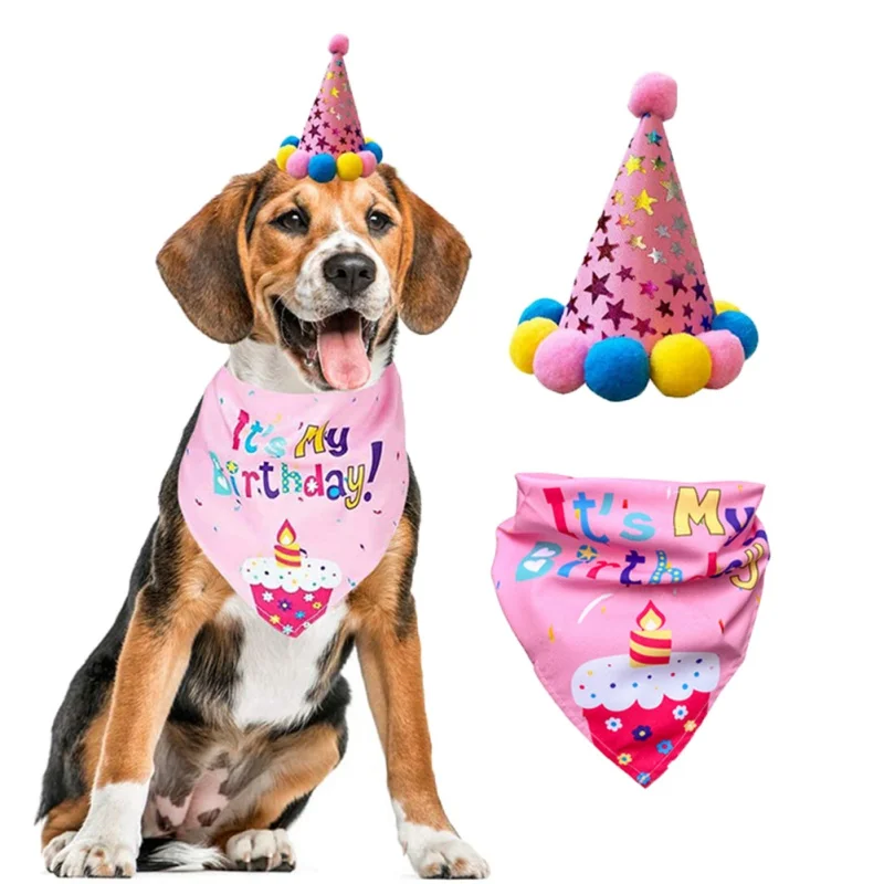 POPETPOP Dog Birthday Party Supplies - Creative Dog Birthday Bandana