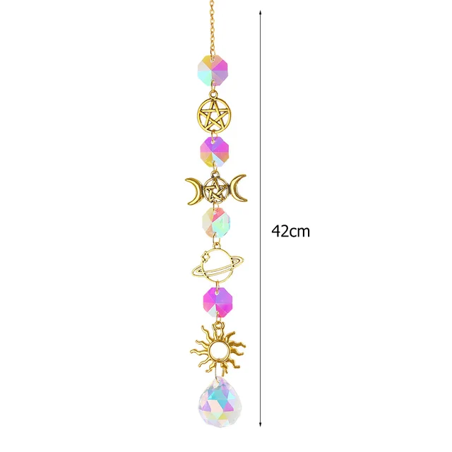 Suncatcher Crystal Star Sun Wind Chimes Gyémánt Prizmák Lógó Világos Fogó Szivárvány Készítik Az Ablak Függönyök Medálát Deoc - Image 6