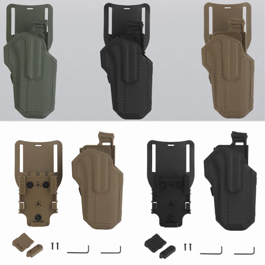 QLS 퀵 릴리스 키트 포함 전술 총 홀스터, 글록 17/19 SIG P320/226 CZ 군사 사냥 권총 홀스터, 에어소프트 기어 
