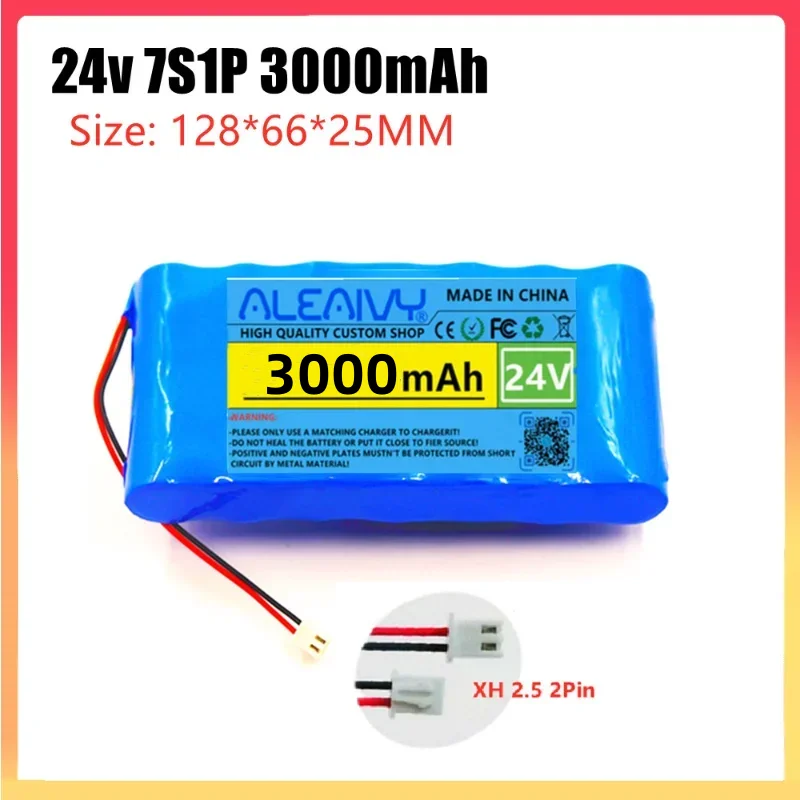 

Aleaivy 24v 7S1P Battery Pack 25.2V 3000mAh 18650 Li-Ion Rechargeable Battery for Small Motor Motor/LED Light Bar Protection