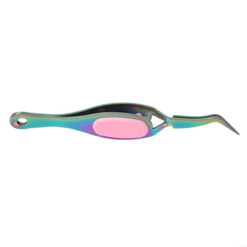 68UE Gripping Tweezers for Jewelry Making Repair Tool Flat Tip Crossing Lock Angled Tip Tweezers Reverse Grip Unisex