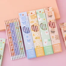 

10pcs Beautifully Boxed Pencil with Eraser for Children's Stationery Cheap HB Pencils for School Writing Painting Art Supplies