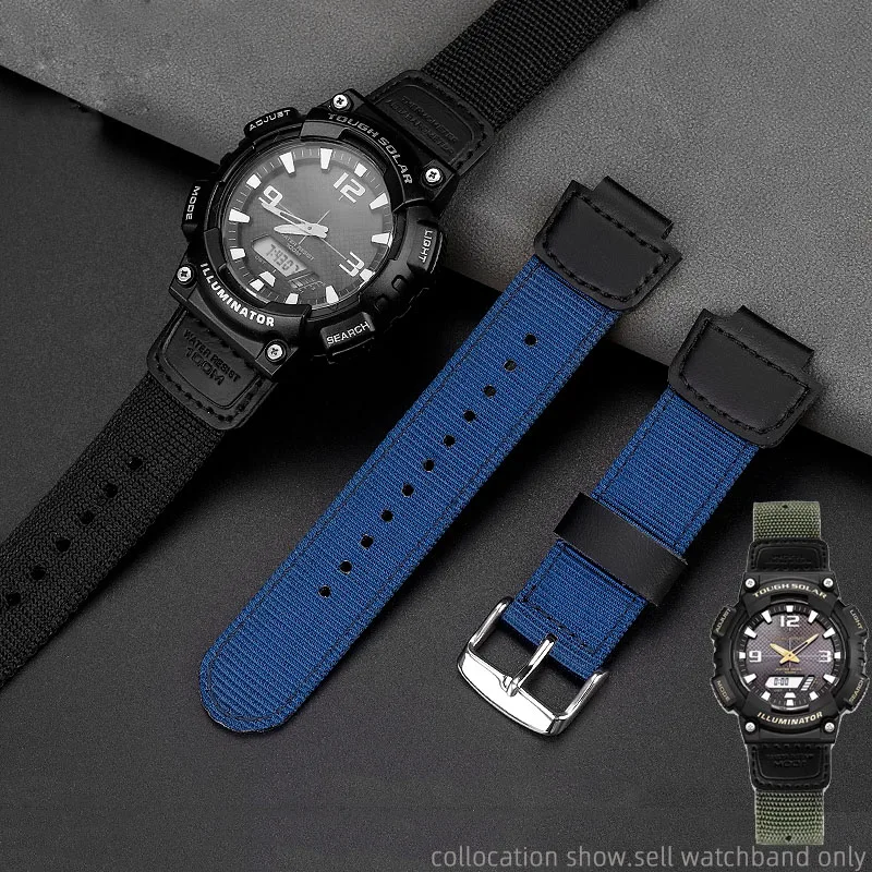 

16m 18mm Convex For casio men watch band AQ-S810W AEQ-110W MCW-200 sport Breathable nylon canvas watch strap Resin silicone band