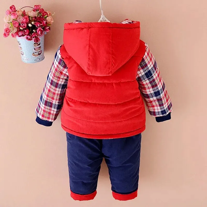 Boys' Winter Velvet Hoodie Set 4