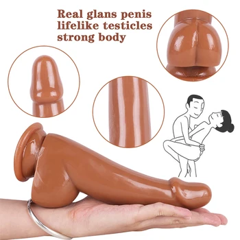 Realistic Dildo for Female with Suction Cup Flexible Huge Fake Penis for Women Big Dick Anal Butt Plug Sex Toy Shop for Adult 6