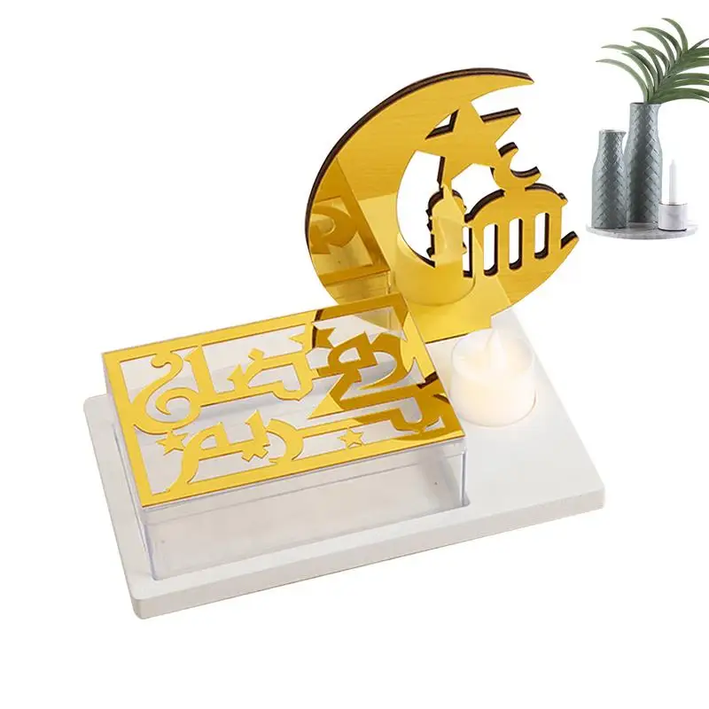 

Eid Mubarak Food Tray Candle Holder Decor Ornaments For Home Islamic Muslim Party Ramadan Decoration Candlestick Serving Tray