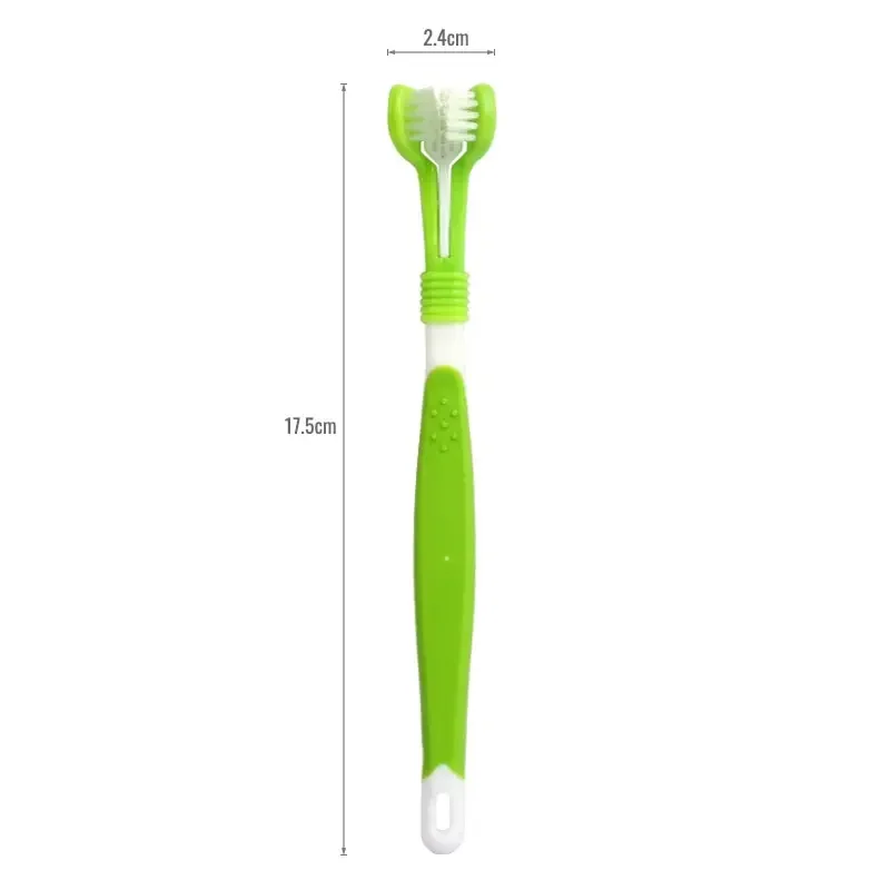 Pet Toothbrush 1Pc Pet Toothbrush Dog Cleaning Mouth Three Sided Multiangle Cleaning Tartar Teeth Health Care Tool Pet Supplies