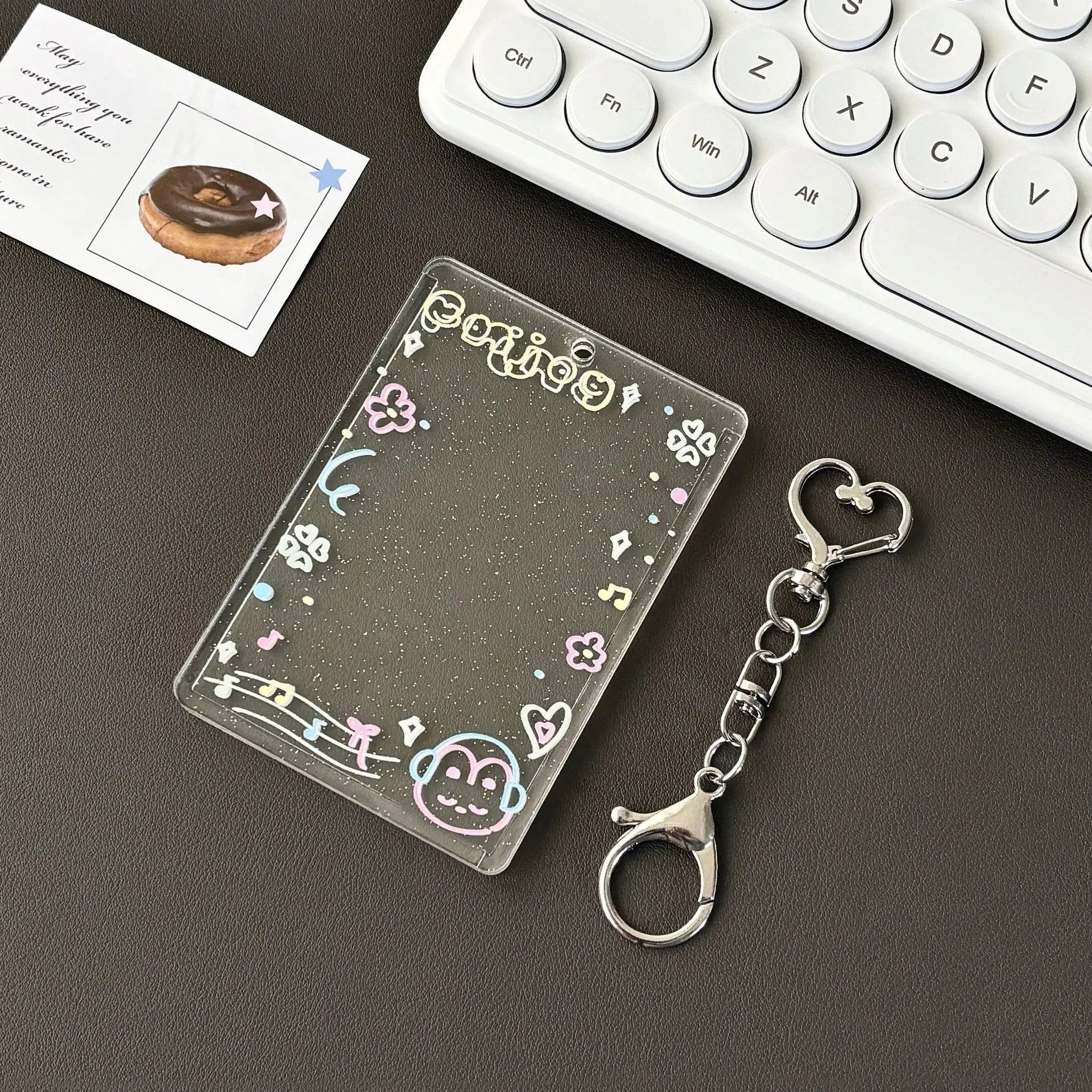 Acrylic Cartoon Photocard Holder Keychain - Versatile ID and Card Holder