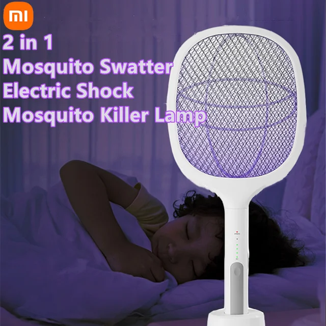 Xiaomi Szúnyog Swatter 2 Az 1 -Ben Szúnyoggyilkos Uv -Lámpával Usb 1200Mah Újratölthető Légy Zapper Ütő Otthoni Alvási Eszköz