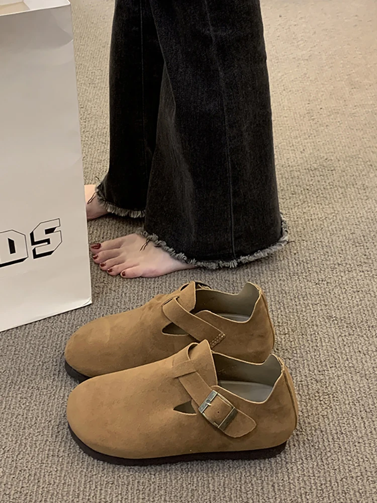 

Женские кроссовки без шнуровки, повседневная обувь на платформе, с круглым носком, универсальные криперы, без застежки, на осень