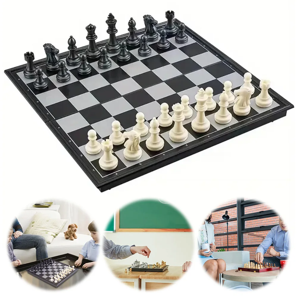 Magnetic Chess Set Foldable International Chess Board Game Travel Educational Toys For Kids And Adults magnetic chess set