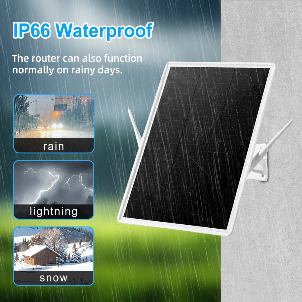 IP66 Waterproof Outdoor Solar Powered 4G SIM Card WIFI Router Ultra Long Standby 7 Days Portable 15W 20000mh for Mobile Device