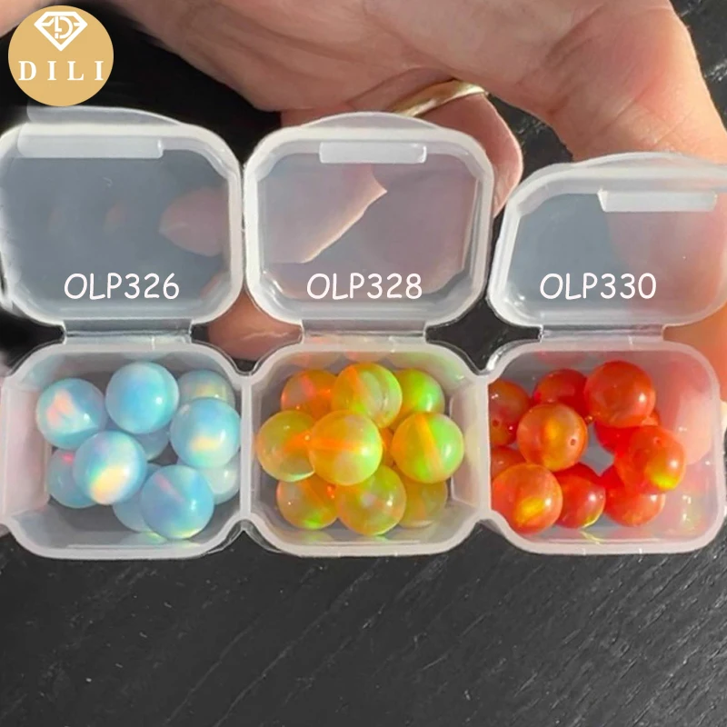 3mm 4mm 5mm Full Hole/Half Hole/Without Hole Mix Colors Oparex Opal Synthetic Ball Cut Marble Nebula Opal Bead