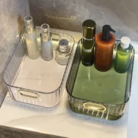 2 Pcs Cosmetics Box Desktop Storage Drawer Stackable Storage Box with Handle Makeup Organizers Basket Poatable Sundries  Rack 2