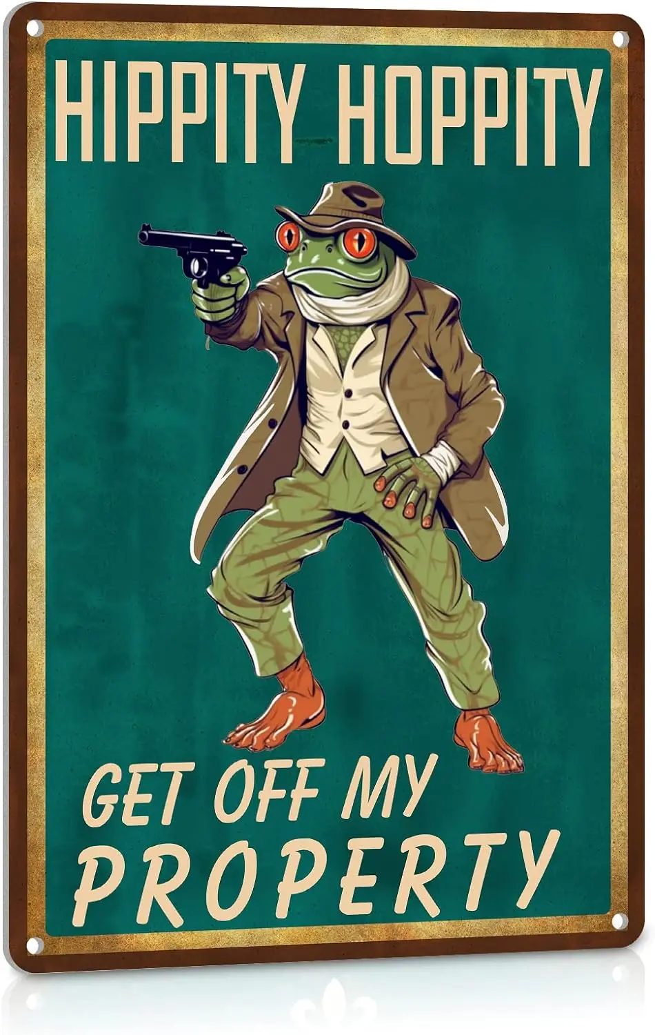 Hippity Hopsity Get Off My Proprietà Sign - Funny Frog Garden Decor - Cute Frog Cottagecore Room Decor Poster-Privato
