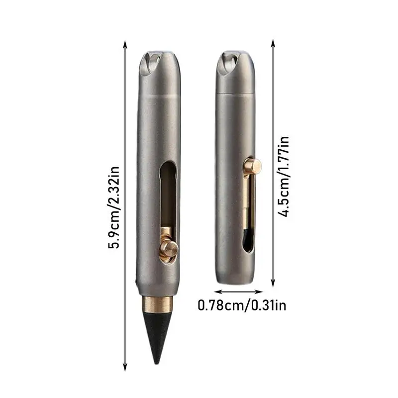 Graphite Alloy Eternal Pen Mini Titanium Alloy Non-sharpening Erasable Pencil Portable Key Pendant Pocket Pen Emergency Writing
