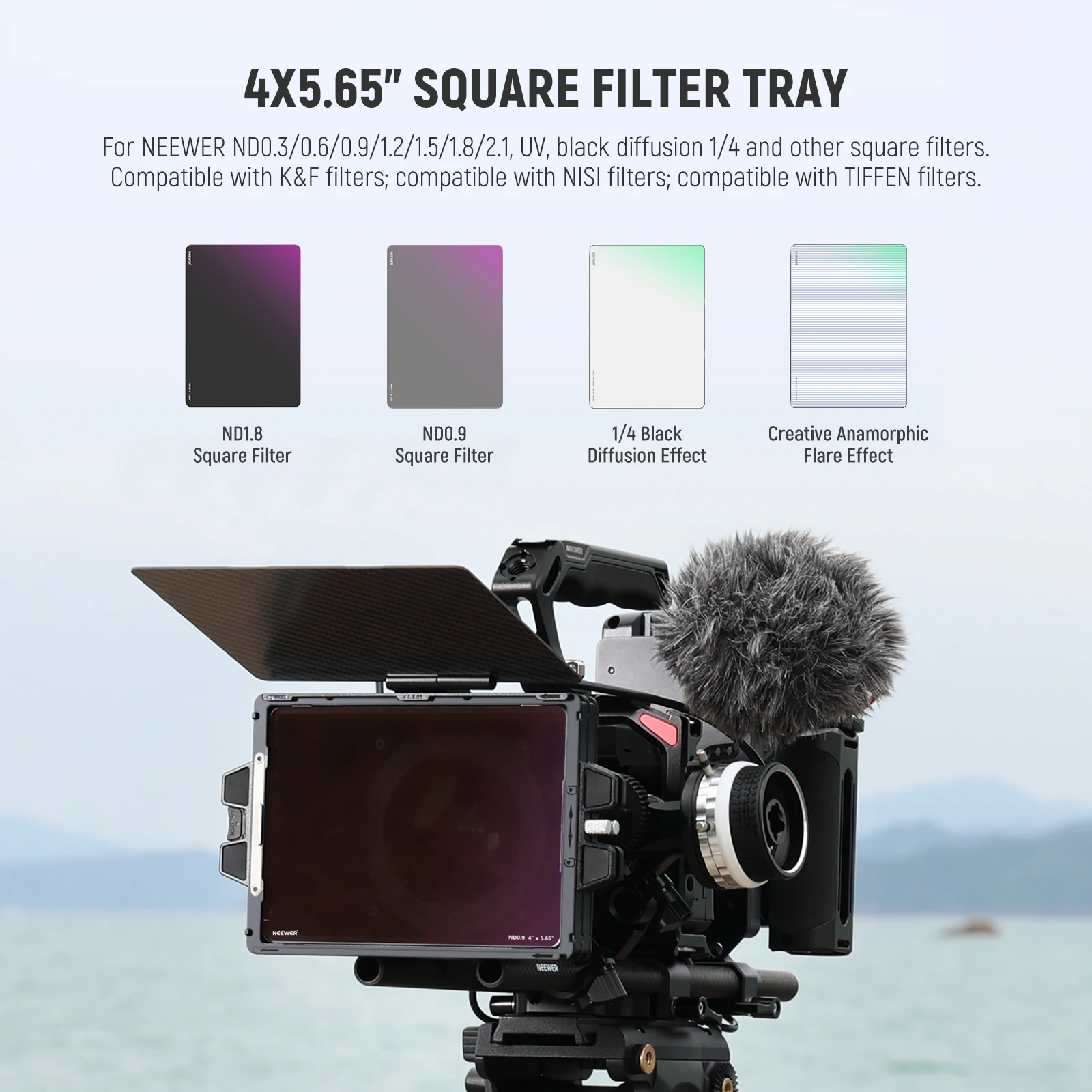 NEEWER Mini Matte Box Kit with 2X Square 4
