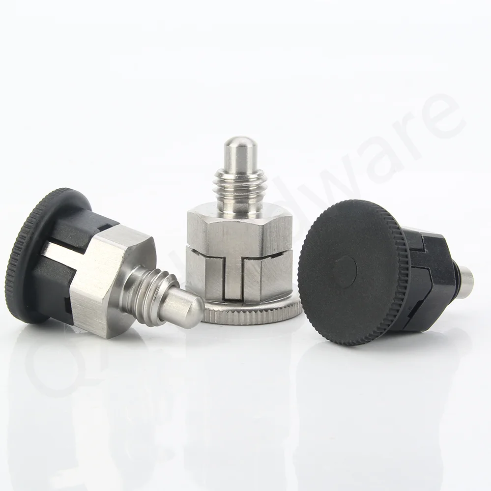 QX213 Self-locking Knob Plunger Fixed Position Dowel Locking Spring Screw Mini Type All Stainless Steel Indexing Plungers