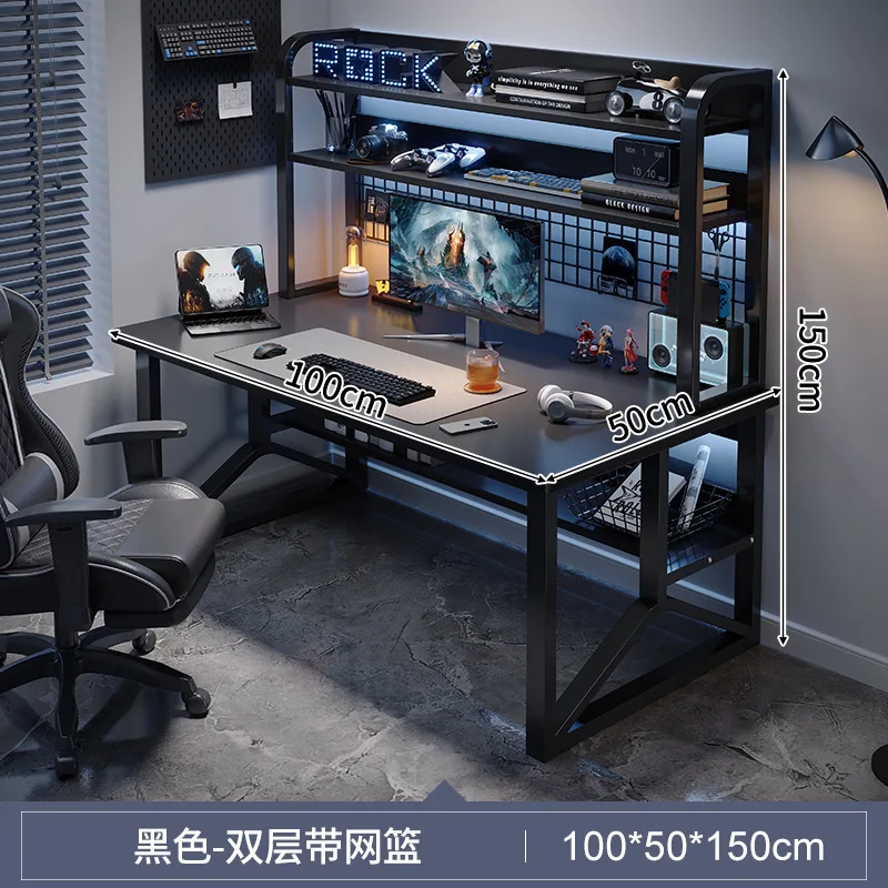 طاولة العاب الفيديو مزدوجة مع رفوف