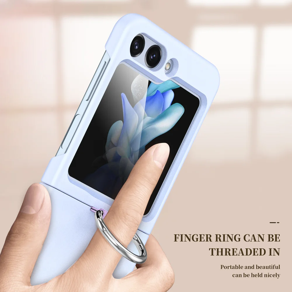 Matte Solid Color Ring Holder Shockproof Silicone Case - Korean Style