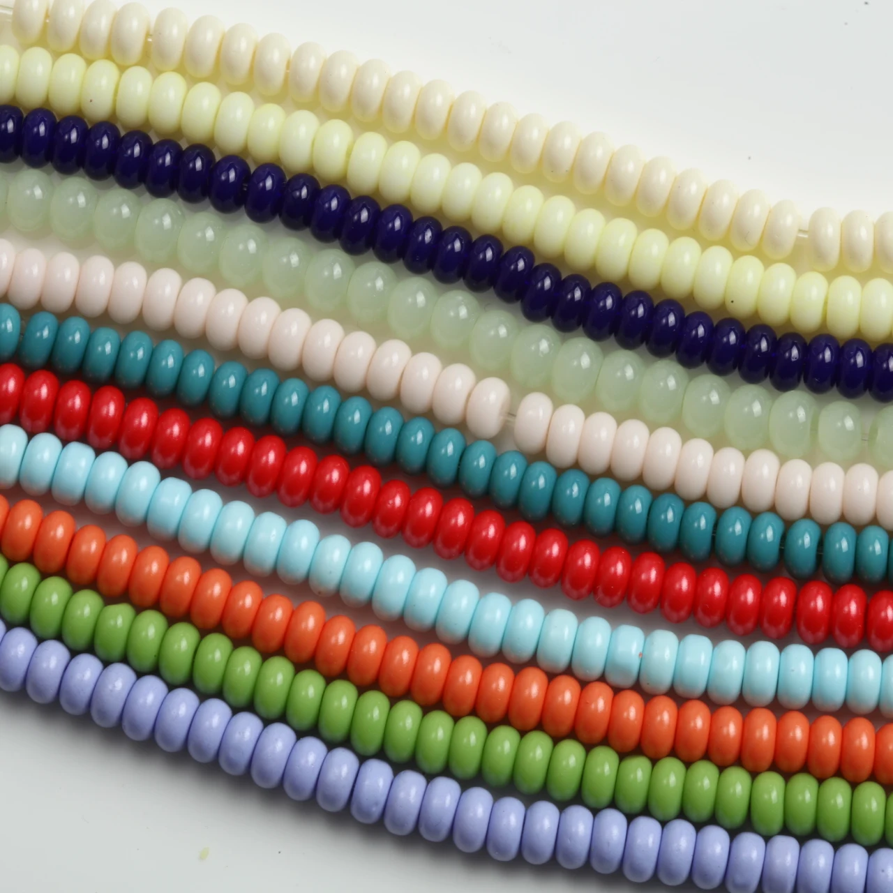 Vibrant Rainbow Glass Abacus Beads