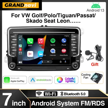 Radio de coche GRANDnavi 2Din Android 13 con GPS para VW / Volkswagen Skoda Octavia Golf 5 6 Touran Passat B6 Polo Jetta Reproductor de radio 2Din 1