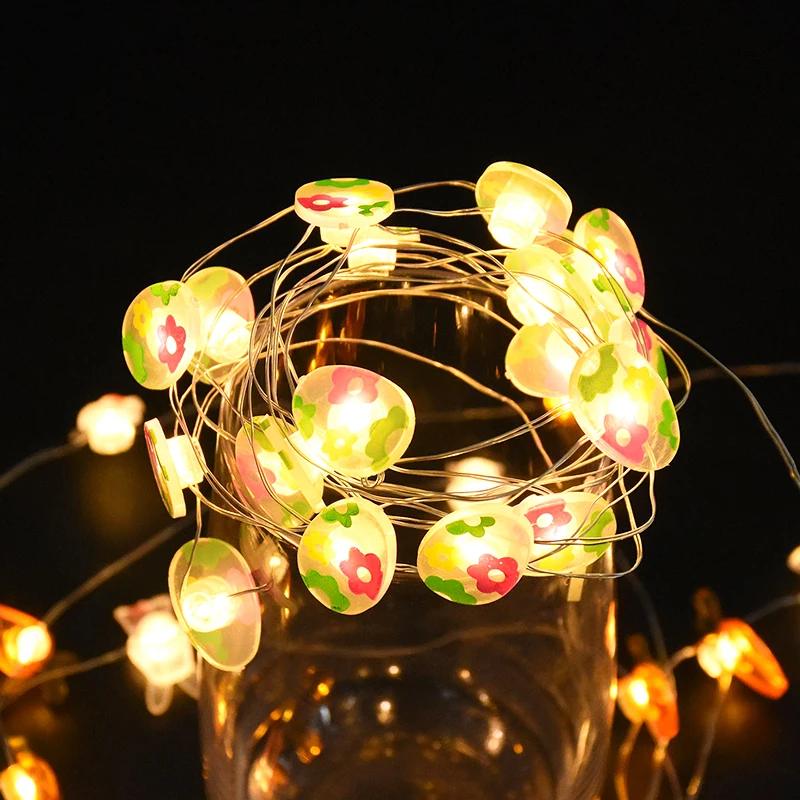 

2M 20LED Bunny String Lights Happy Easter Decoration for Home Carrot Rabbit Fairy Light Garland Holiday Party Favor Easter Gifts