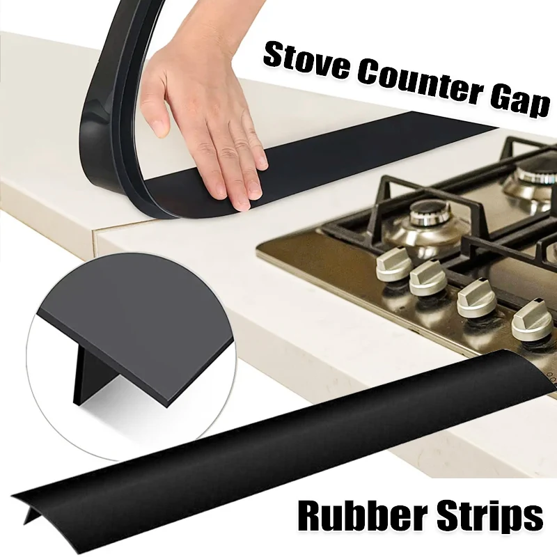 Sealing Strip Rubber Seal Strip Silicone Seal Strip Kitchen Stove Counter Gap Cover T-shaped Silicone Rubber Strip Oil Proof Slit Filler Heat Resistant Mat Dustproof