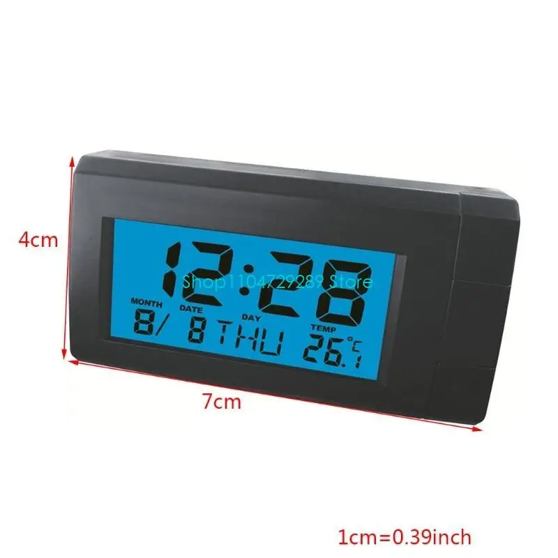 D8KE LED 백라이트 자동 자동차 디지털 LCD 전자 시간 시계 온도계 Wa