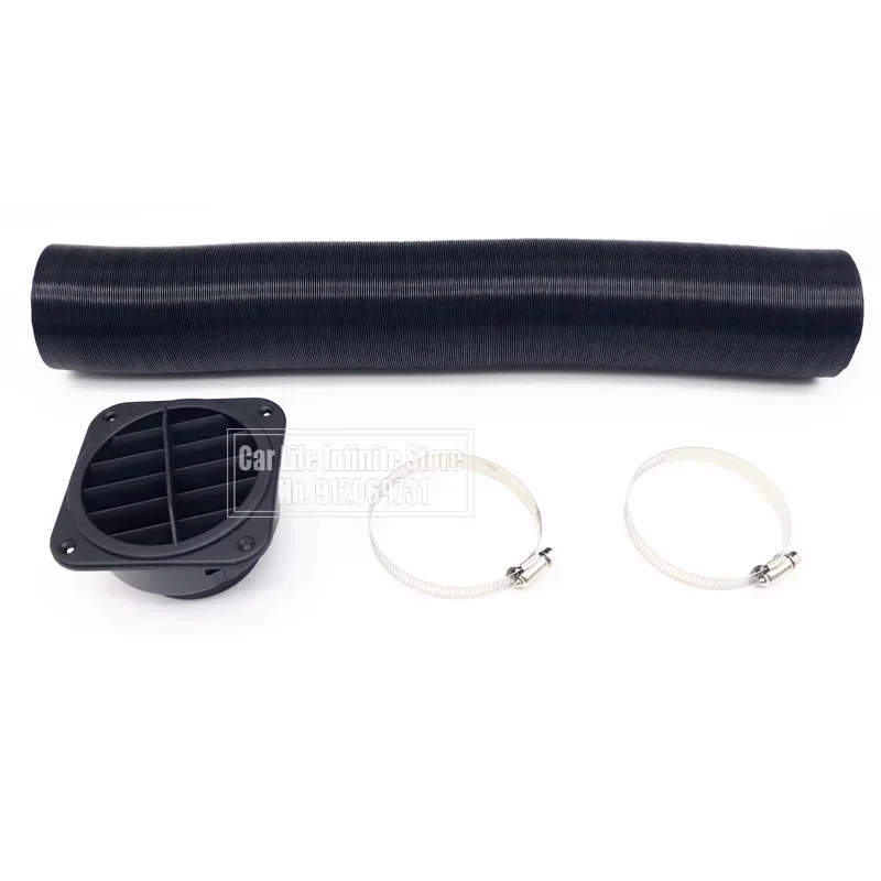42mm/60mm/75mm/90mm Diesel Heater Duct Hose Pipe Warm Air Outlet Vent + Hose Clips for Webasto Diesel Parking Heater