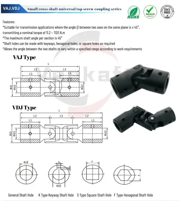 Description Picture 2 of item1PC  Precision Double Section Cross Universal Joint Coupling 25/28/30mm Three Section Universal Joint Cross Shaft Coupler