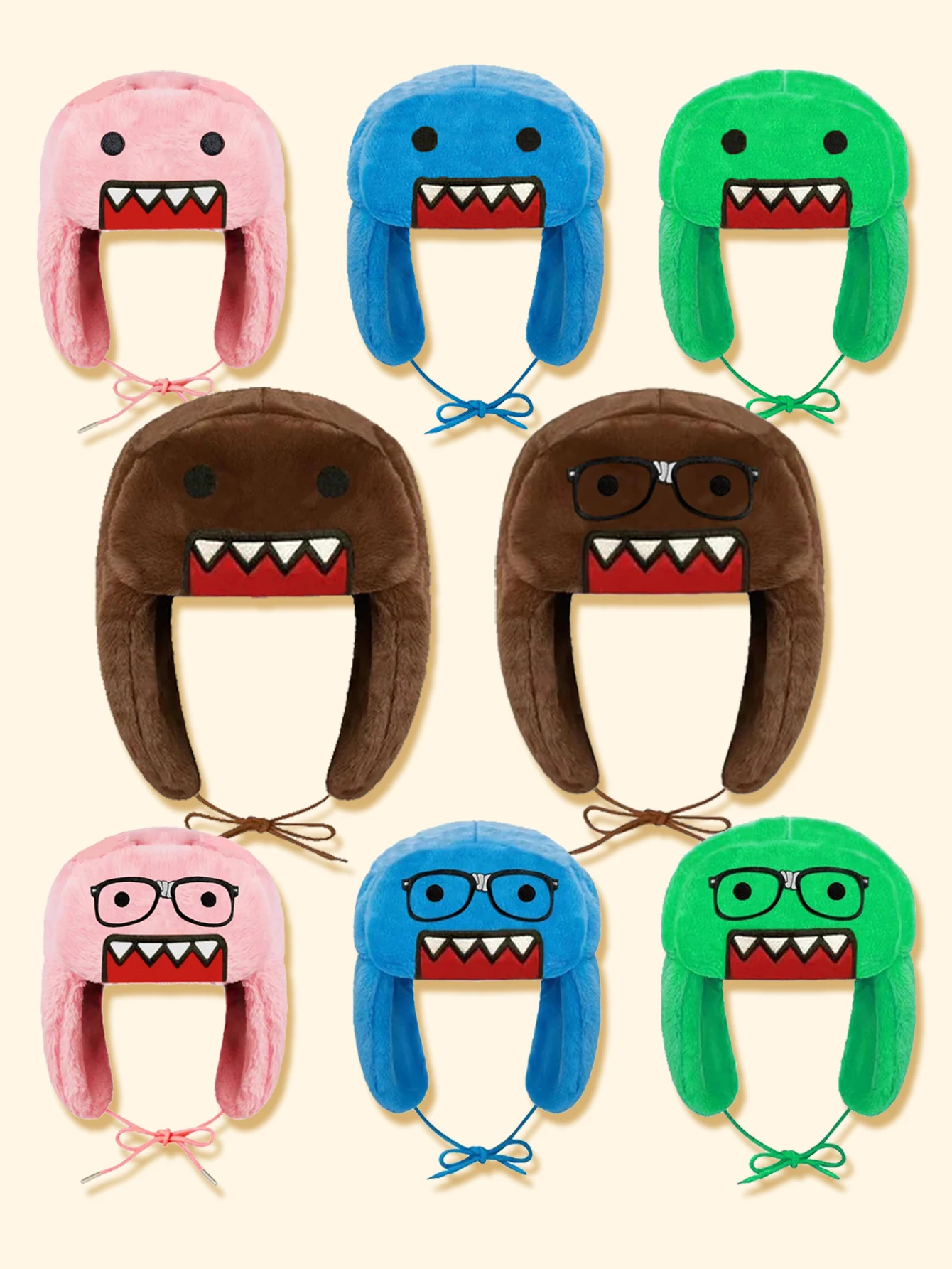 Fashionable winter warm hat cute winter hat brown Ushanka boys and girls children cartoon anime Gorras winter hat earflap hat children hat set