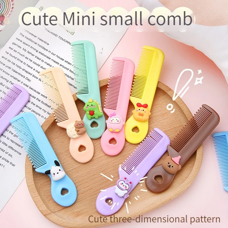 Hair Brush Comb Baby Hair Brush Comb Smooth Handle Cartoon Maternal Daily Care Toddler's Head Comb Portable Color Hair Care Round Head