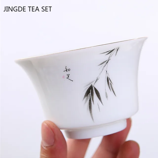 Jingdezhen Ceramic Gaiwan Tea Bowl Fehér Porcelán Készítő Borítóval Teáscsésze Kínai Teakészlet Háztartási Italkészletek - Image 5