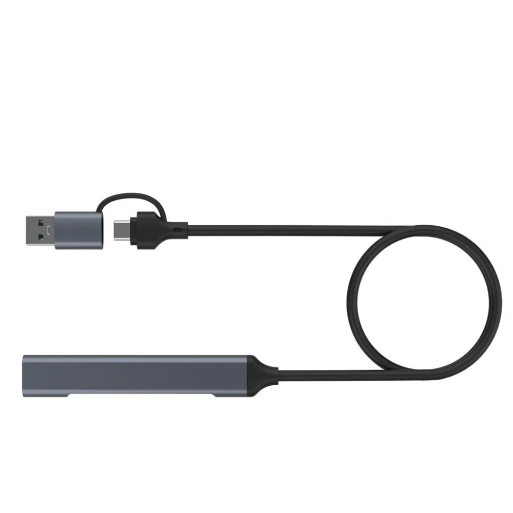 USB 3.0 C 타입 도킹 스테이션, 알루미늄 합금, 그레이 USB 3.0 확장기, 컴퓨터 허브, 2 인 1 도킹 스테이션, 4 포트, 7 포트